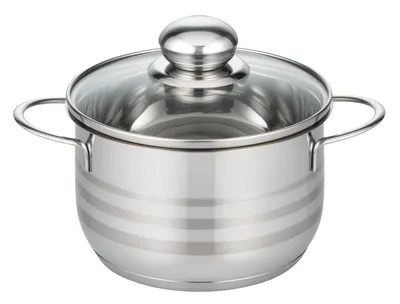 Produktbild von ELO Premium Edelstahl Topfset 9-teilig Kochtöpfe mit Glasdeckeln, Ø 16, 20, 24 cm, für alle Herdarten geeignet