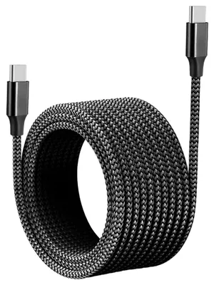 Obrázok produktu pre USB-C nabíjačka, 60 W, odolný dizajn s nylonovým opletením, čierna, 8 metrov