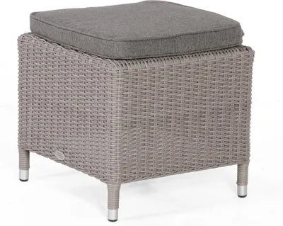 Produktbild von Sonnenpartner Garten-Fußhocker Solares Aluminium mit Polyrattan stone-grey Hocker