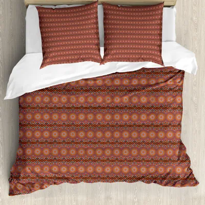 Produktbild von ABAKUHAUS Ethnisch Bettbezug Set für Einzelbetten, floral Bohemian, Milbensicher Allergiker geeignet mit Kissenbezug, 155 cm x 220 cm - 80 x 80 cm, Mehrfarbig