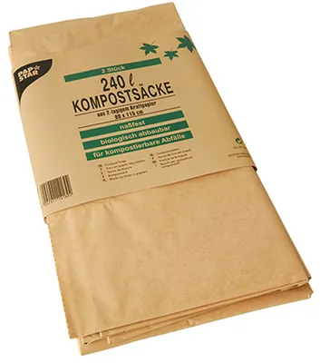 Immagine prodotto di PAPSTAR 14189 PAPSTAR sacchi per compost, marrone, 240 litri, confezione da 2