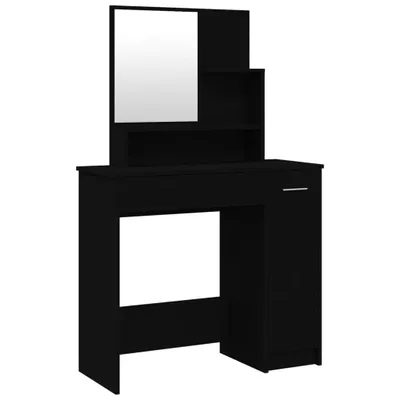 Produktbild von vidaXL Schminktisch mit Spiegel Schwarz 86,5x35x136 cm