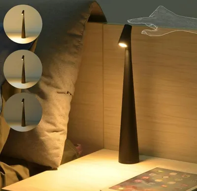 Produktbild von LED-Tischlampe kabellos dimmbar mit Touch Control, LED-Tischlampe Akku, Tischlampe mit Batterie, wiederaufladbare Tischlampe mit USB, tragbare Metall-Tischlampe für den Innenbereich