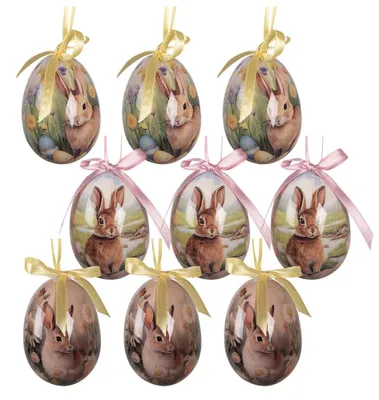Imagen del producto de Clayre & Eef. Set de 9 colgantes de Pascua. Diámetro: 5 x 8 cm. Fabricados en plástico