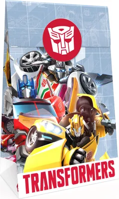 Produktbild von Transformers Party-Tüte Papier inkl. Sticker 10 Stk. Motto-Party Autos Superhelden