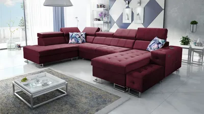 Produktbild von Sofa in U-Form Wohnlandschaft Schlaffunktion Eckcouch HILTONE VI Farbe wählbar