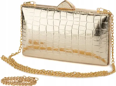 Obrázok produktu pre Dámska Kabelka, Zlatá Formálna Clutch S Retiazkou Na Rameno