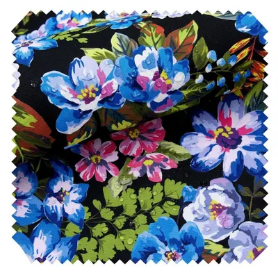 Produktbild von novely® OXFORD 210D - D179 Painted Flowers By Night - Bedruckter Polsterstoff - Outdoor Dekostoff - Wasserabweisende Reißfeste Meterware 1lfm