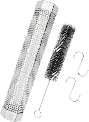 Obrázek produktu pro Nerezový komín na gril – stříbrná barva – 30,5 cm – vhodný pro grily na dřevěné uhlí, plyn a elektrické grily