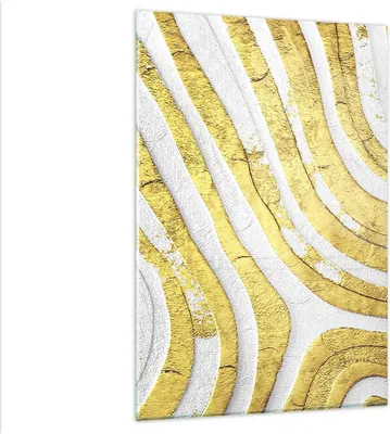 Produktbild von Bilder auf glas - Einteilig - Abstraktion Gold Weiß - 80x120cm - Glasbilder - Wandbilder - Bilder - zum Aufhängen bereit - Wanddekoration aus Glas - Glas Bilder - Wandbild auf Glas - GPA80x120-4511
