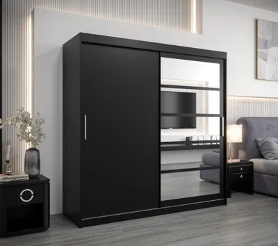 Obrázok produktu pre Šatníková skriňa DENISA - šírka 200 cm, čierna