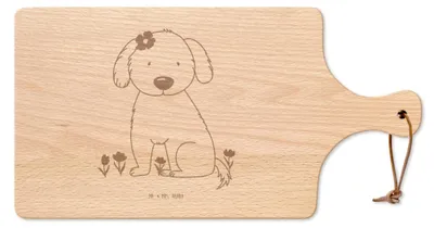Produktbild von Mr. & Mrs. Panda Frühstücksbrettchen Hund Dame - Transparent - Geschenk, Liebenswert, Liebe, Niedlich, Käsebrett, Sprüche, Schneidebrett, Frühstücksbrett, Hackbrett