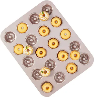 Image de 20 cavités antiadhésives, Moule à Gâteau en Spirale Pour La Fabrication De Gâteaux En Forme De Bouche, Plaque à Gâteau En Tube Cannelé Pour La Cuisson Au Four A La Maison