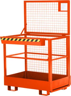 Produktbild von Arbeitsbühne für Stapler und Frontlader - Arbeitskorb - Montagebühne - 2 Personen - Tragkraft 300 kg - 1.910 x 1.200 x 800 mm (HxBxT) - reinorange