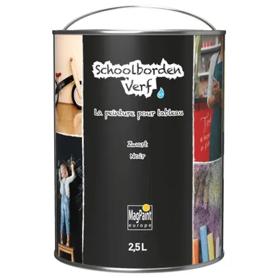 Productafbeelding van MagPaint Schoolbordverf Zwart 2,5 L – krijtbordverf voor muur, hout en metaal