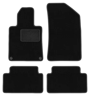 Productafbeelding van Velours automatten voor Peugeot 508 I 2010-2018 (sedan/stationwagen) – 4-delig, zwart, op maat – Wielganizator LUX