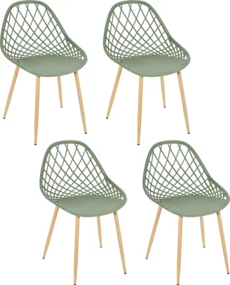 Image de Chaise Exterieur Malaga Vert - Lot De 4