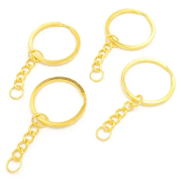 Produktbild von Vintageparts Schlüsselringe goldfarben Metalllegierung 30 mm, 4 Stück