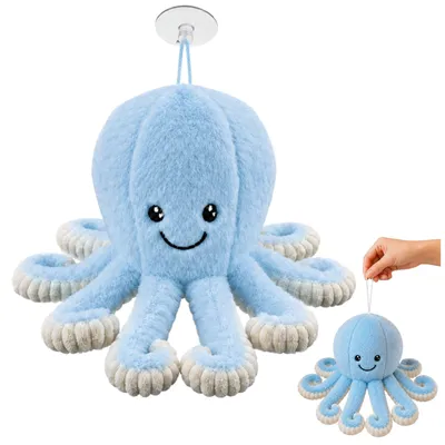 Produktbild von Plüsch-Oktopus mit Saugnapf, blau, 16 cm