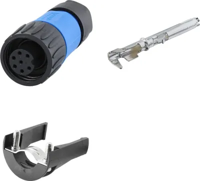 Produktbild von Amphenol SET-RD24-KSG Kabelstecker, inkl. Zugentlastung und Kontakte gerade Buchse Crimpanschluss, Polzahl 6+PE