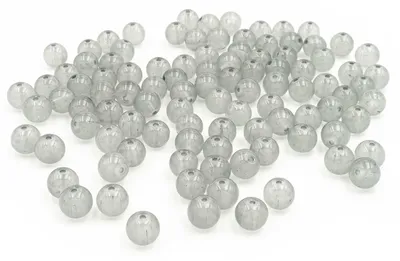 Produktbild von Vintageparts Glasperlen im Jadedesign grau rund 8 mm, 100 Stück