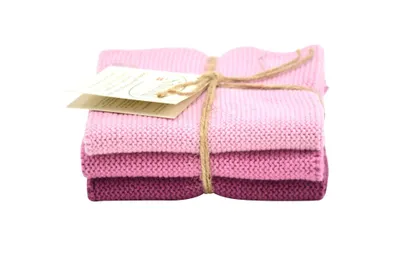Produktbild von Solwang Wischtuch PFLAUME KOMBI gestrickt 3er Set Küchentuch Spültuch Putztuch