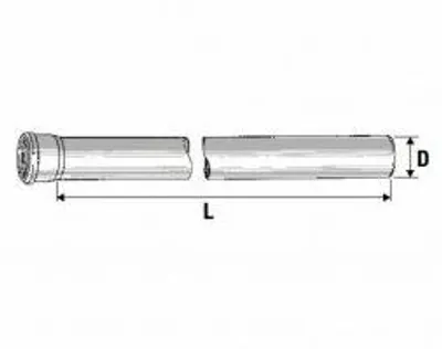 Productafbeelding van Buis, 1 stuk, met diameter 75 mm, lengte 2000