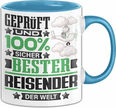 Produktbild von Reisender Geschenk Lustiger Spruch für Reisender Geschenkidee Bester Reisender Der Welt (Blau)
