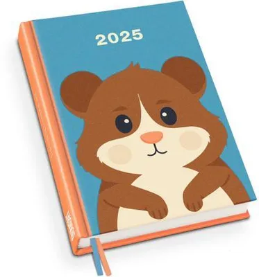 Immagine prodotto di Calendario tascabile criceto 2025 - illustrazione animale di Dawid Ryski - agenda con calendario settimanale - dimensioni 11,3 x 16,3 cm