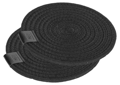 Produktbild von SCHÖNER WOHNEN-Kollektion Topfuntersetzer Mod. SVEA 2er Set rutschfest hitzebeständig stilvolle Küchenaccessoires für Essensvorbereitung aus PVC Polyester Ø 20x1 cm Schwarz