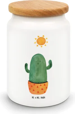 Produktbild von Mr. & Mrs. Panda Dose Kaktus Sonne - Weiß - Geschenk, Neustart, Scheidung, Vorratsdose, Freundin, Kaffeedose, zuckerdose, Kakteen, Sonnenschein, Motivation, Glück
