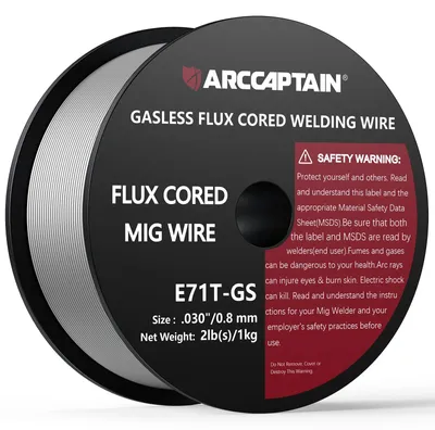 Image de Fil de soudure MIG E71T-GS, 0,8 mm, 1 kg, sans gaz