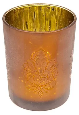Immagine prodotto di Portacandele Ganesha satinato/metallico --set da 2 pezzi - 10x12,5 cm