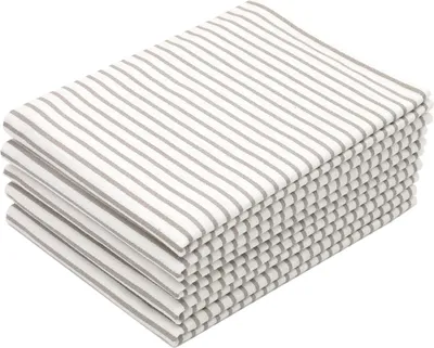 Produktbild von 5er Set Geschirrtücher aus 100% Baumwolle, waschbar bis 60°C, in weiß-braun, Gastronomiequalität