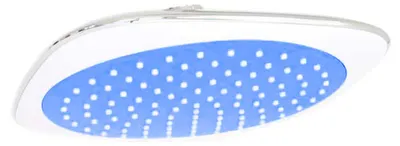 Produktbild von 20x20 cm Regenbrause eckig Duschkopf Blau Weiss Chrome Kopfbrause Brausekopf Sanlingo