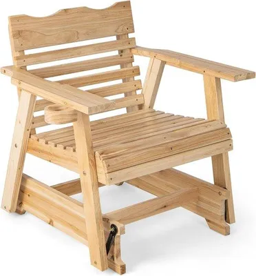 Immagine prodotto di Sedia a dondolo in legno con supporto, 150 kg, per giardino, balcone, terrazza