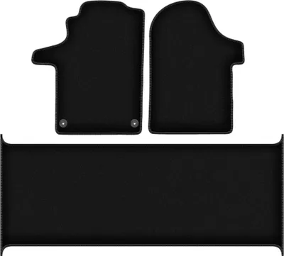 Immagine prodotto di Tappetini in velluto per Mercedes Vito W447 (2014-, furgone) neri, set 3 pz, con fissaggi