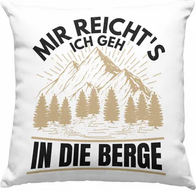 Produktbild von Trendation - Wandern Deko-Kissen mit Füllung 40x40 Geschenk Mir Reichts Ich Geh In Die Berge Geschenk Wanderer Geschenkidee (Grün)