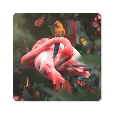 Produktbild von MuchoWow® Mauspad Mousepad Flamingo - Tiere - Dschungel 30x30 cm - Mousepads - Maus Mat - Pad - Mausunterlage - Gaming