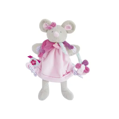 Image de Souris marionnette en peluche Doudou 28 cm
