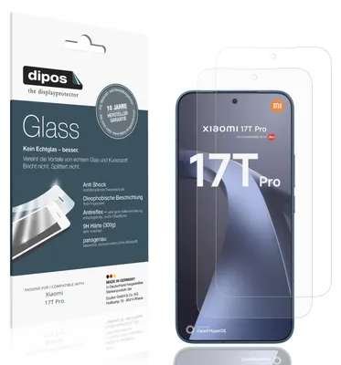 Image de 2x Protection ecrán pour Xiaomi 17T Pro mat Verre souple Film Protecteur 9H dipos