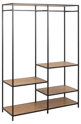 Obrázek produktu pro Actona Seaford, Černá, Dub, Dub, Ocel, 4 police/polic, 1216 mm, 430 mm, 1740 mm