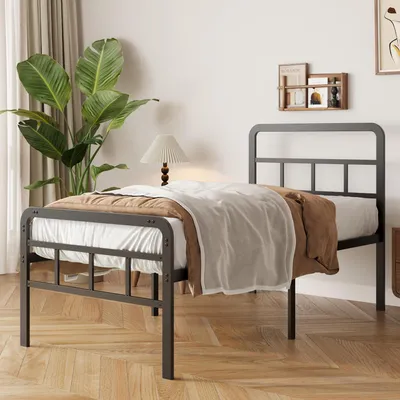 Obrázek produktu pro Minimalistická postel s rámem 90 x 200 cm a čelem