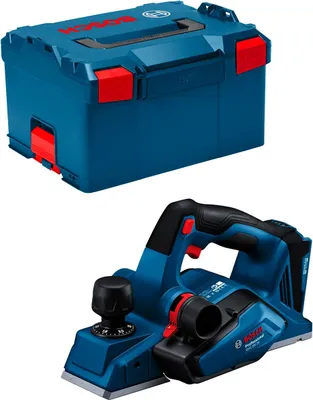 Image de Rabot 82mm 18V BOSCH GHO 18V-26 solo L-Boxx, butée et sac à poussière