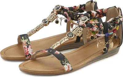 Produktbild von LASCANA Sandale offener Schuh, schwarz-rot-braun-bunt Größe 35