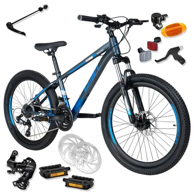 Produktbild von Kinderfahrrad Davi Montaro Aluminium 24 Zoll, 130–160 cm, 21 Gänge, Grau/Blau