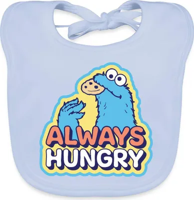Produktbild von Spreadshirt Sesamstraße Krümelmonster Design Always Hungry BabyLätzchen, One size, sky Blue