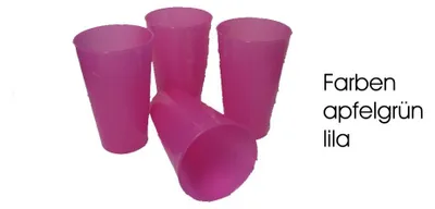 Produktbild von 4er Trinkbecher 400 ml EUROHOME® – aus Kunststoff, 8,5x8,5x18cm – perfekt für den Außenbereich