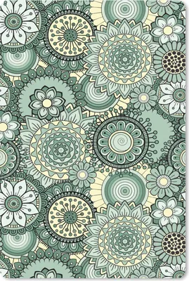 Produktbild von MuchoWow® Mauspad Mousepad Blumen - Grün - Muster 18x27 cm - Mousepads - Maus Mat - Pad - Mausunterlage