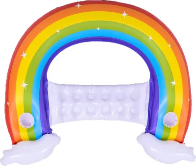 Produktbild von Aufblasbarer Wasser-Liegestuhl „Regenbogen“ 107x95x23 cm – Bunter Schwimmsessel für Pool & See